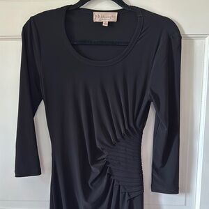 Philosophy Black Long Sleeve Dress With Flattering Waist Design